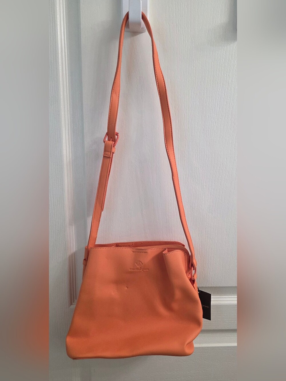 Nanette Lepore Coral Orange Adjustable-Strap Crossbody Bag